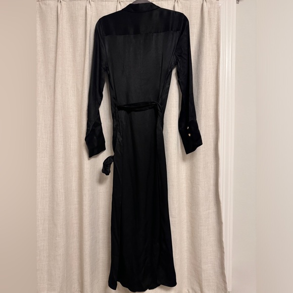 J.Crew Long Belted Black Shirt Dress Size 8 New With Tag - Picture 3 of 3